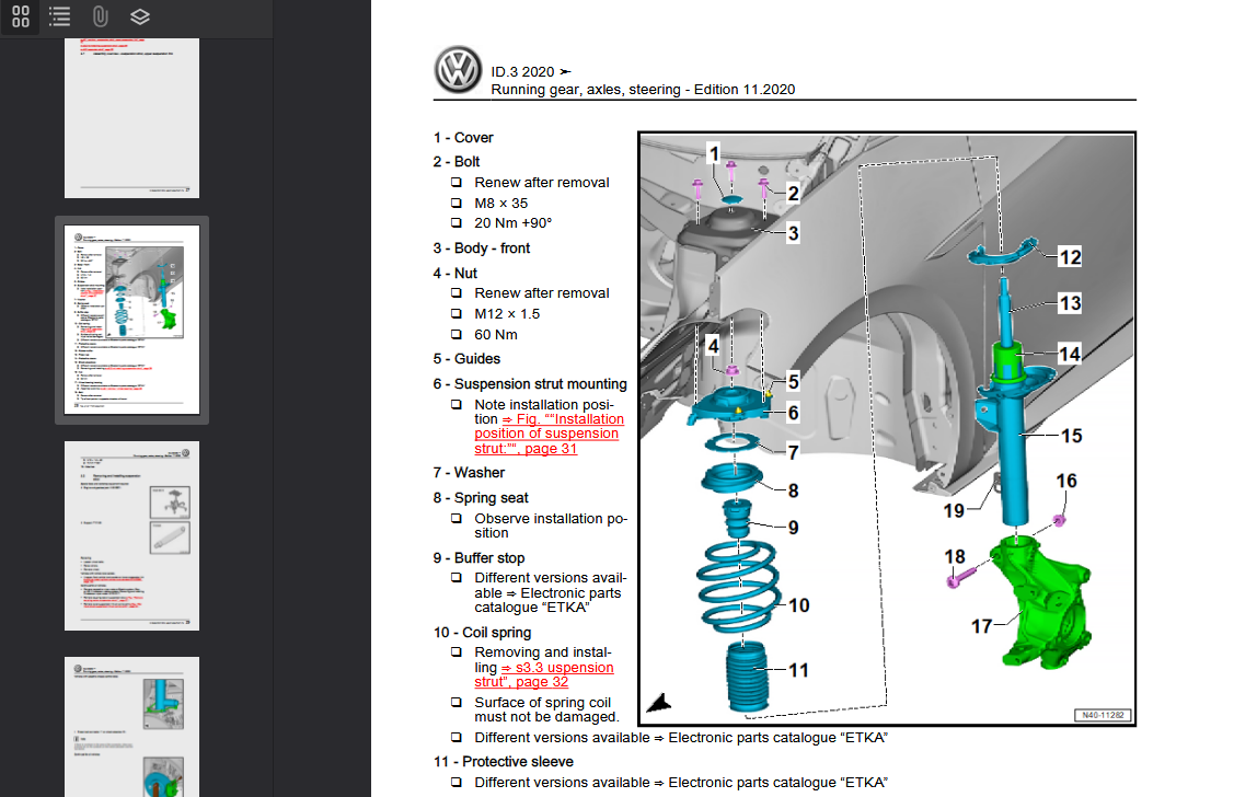 VOLKSWAGEN ID.3 2019 Official Workshop Repair Manual