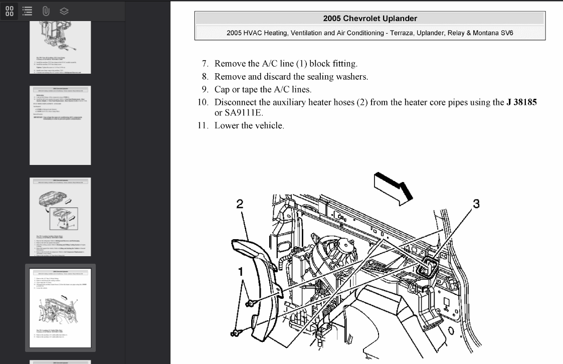 Chevrolet Uplander 2005 Official Workshop Repair Manual