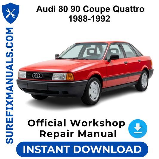 Audi 80 90 Coupe Quattro 1988-1992 Official Workshop Repair Manual