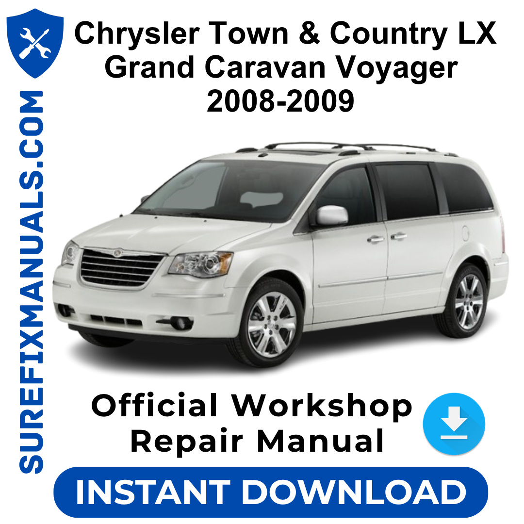 Chrysler Town & Country LX Grand Caravan Voyager 2008-2009 Official Workshop Repair Manual