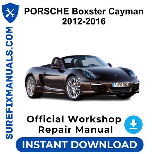 PORSCHE Boxster Cayman 2012-2016 Official Workshop Repair Manual
