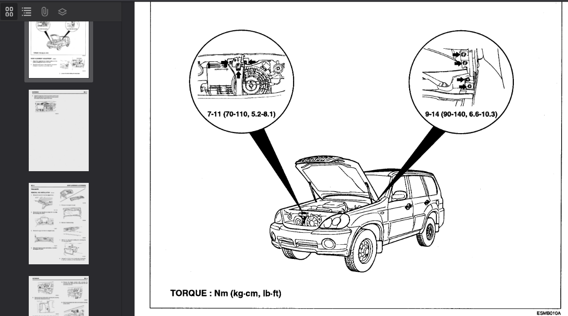 Hyundai Terracan 2001-2007 Official Workshop Repair Manual