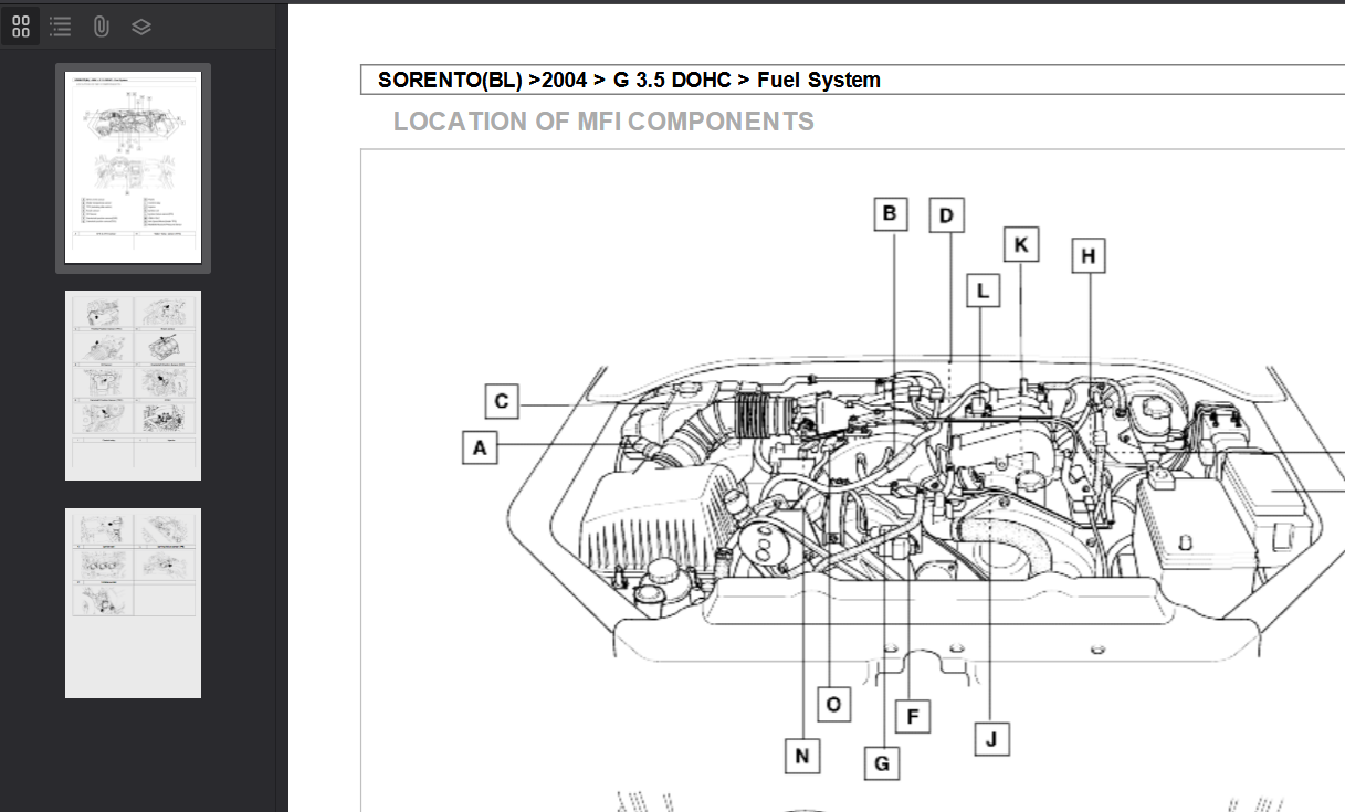 Kia Sorento 2004 Official Workshop Repair Manual