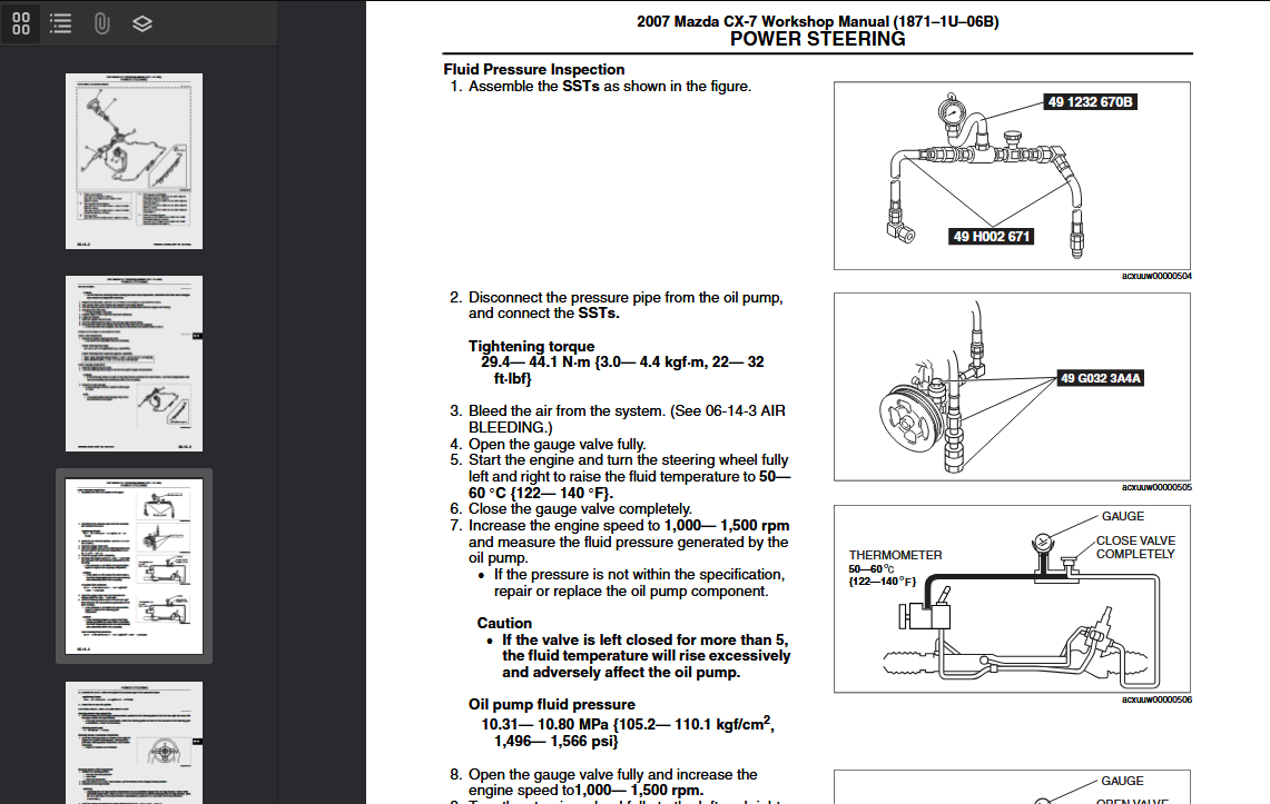 MAZDA CX-7  2007 Official Workshop Repair Manual