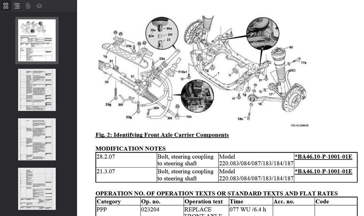 Mercedes Benz S Class W220 2000-2007 Official Workshop Repair Manual