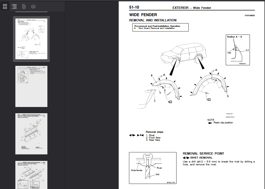 Mitsubishi Challenger Pajero Sport K80 K90 PA PA II 1996-2008 Official Workshop Repair Manual