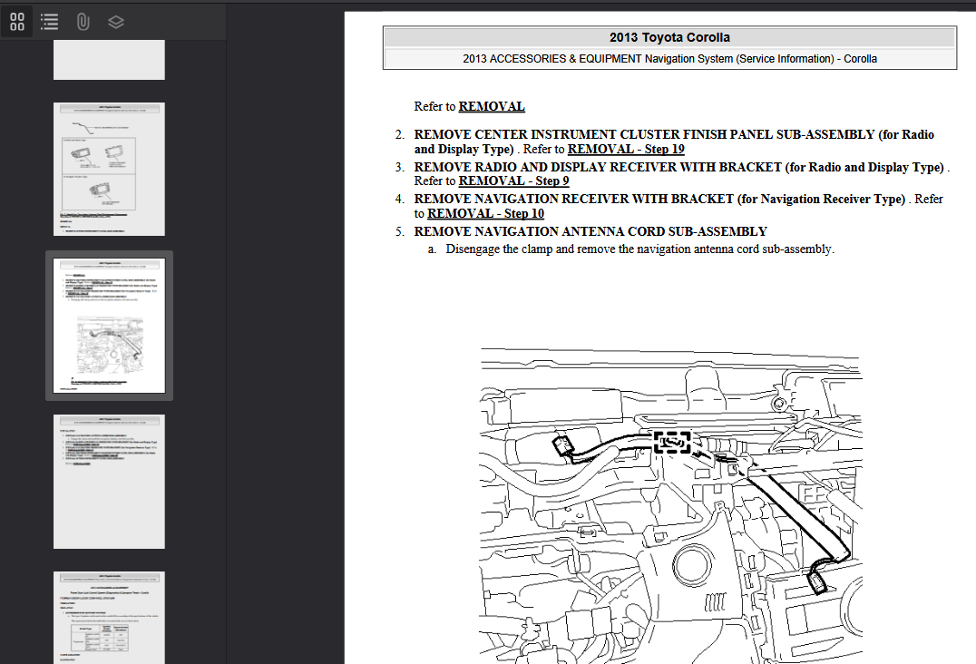 Toyota Corolla 2013-2017 Official Workshop Repair Manual