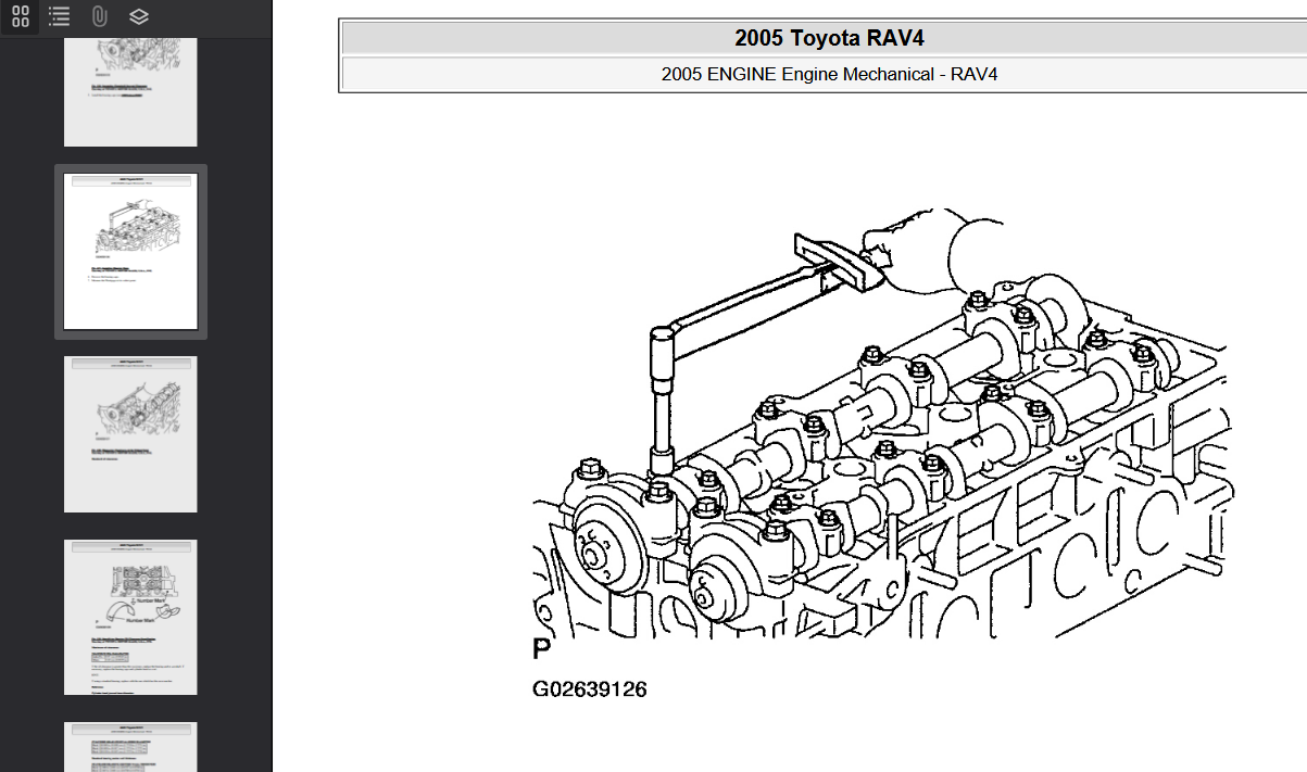 TOYOTA RAV4 2005 Official Workshop Repair Manual
