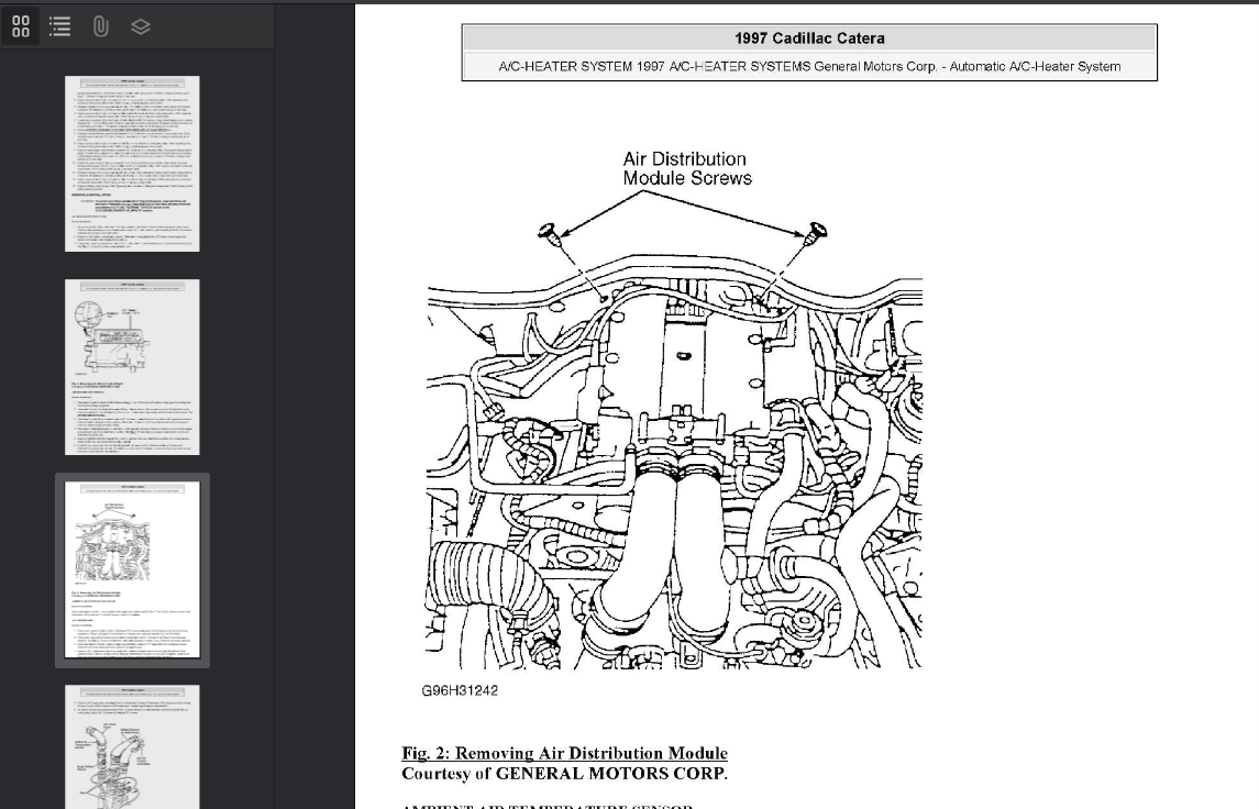 Cadillac Catera 1997-2001  Official Workshop Repair Manual