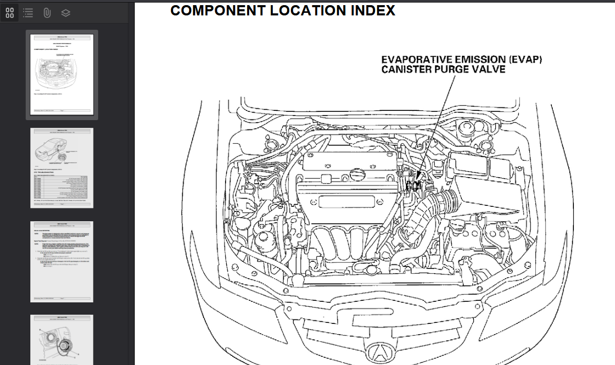 Acura TSX 2004 Official Workshop Repair Manual
