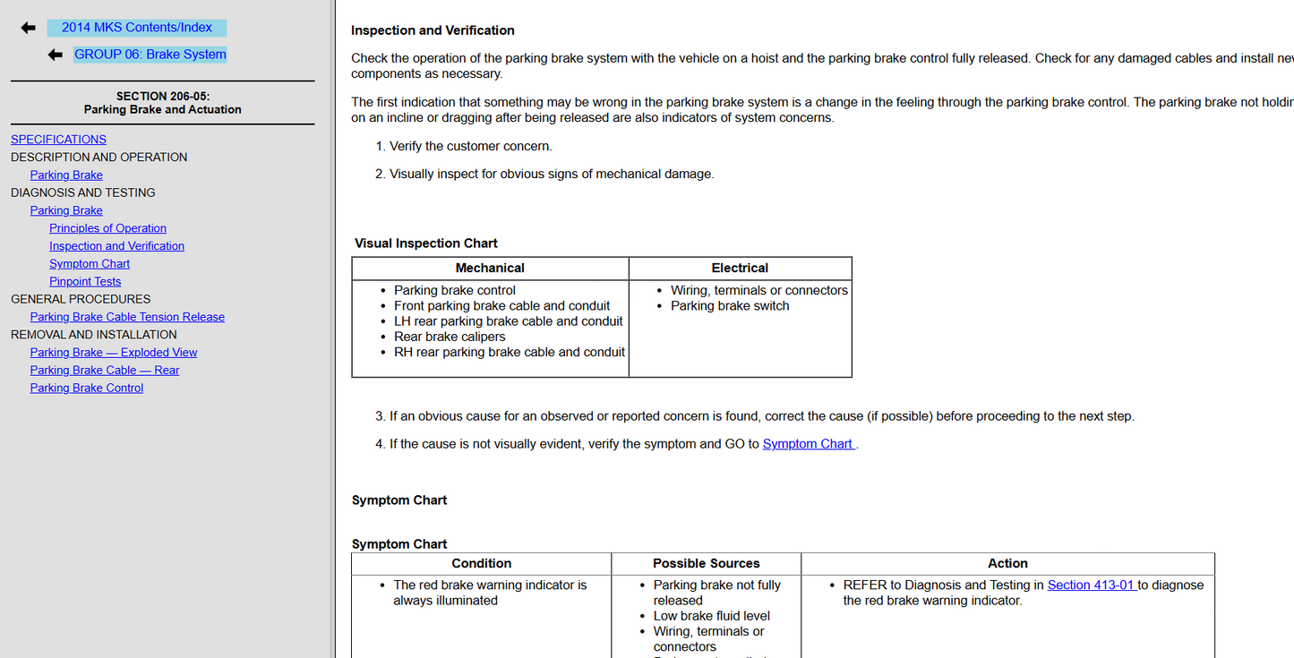Lincoln MKS 2014 Official Workshop Repair Manual