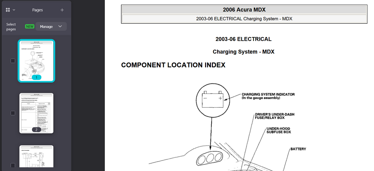 Acura MDX 2006 Official Workshop Repair Manual