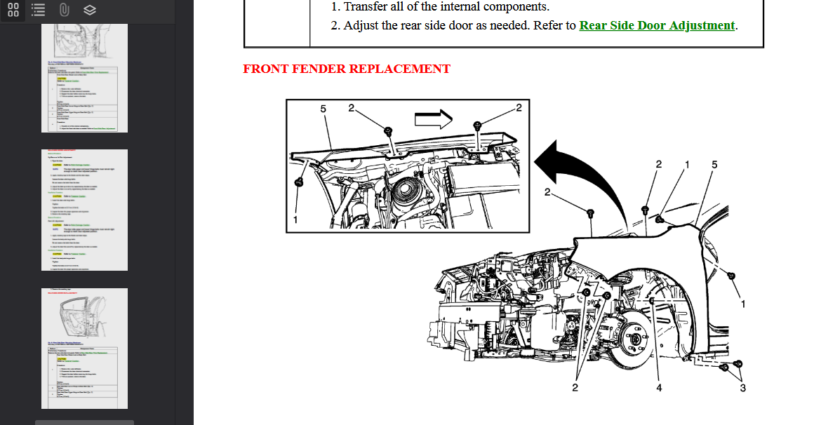 Chevrolet Impala 2016-2020 Official Workshop Repair Manual