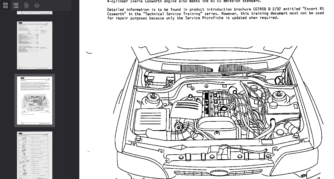Ford Escort Sierra Cosworth RS 1992-1996 Official Workshop Repair Manual
