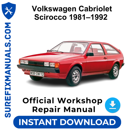 Volkswagen Cabriolet Scirocco 1981–1992 Official Workshop Repair Manual